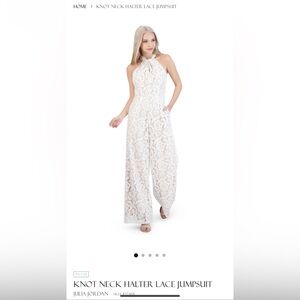 Julia Jordan White Lace Halter Jumpsuit